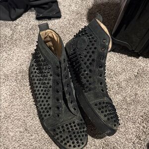 Christian Louboutin Black Spiked Sneakers